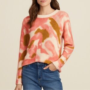 Stylish Pink and Brown Women's Sweater NWT ( loose fitting)